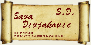 Sava Divjaković vizit kartica